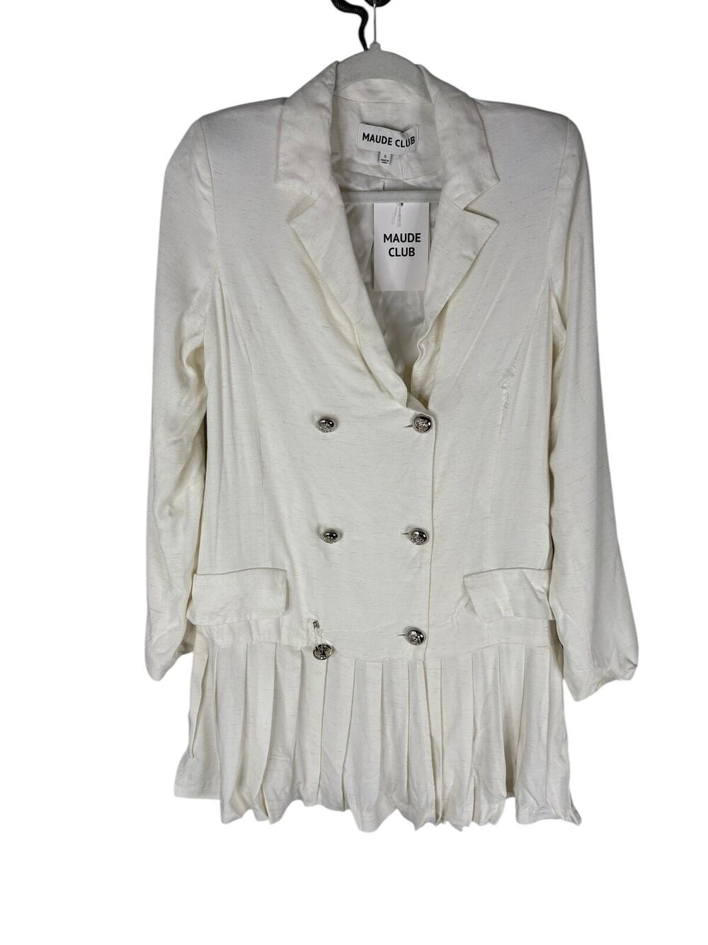 Maude Club Blazer Dress Mini Skirt Set Double Breasted Party Preppy Bridal S
